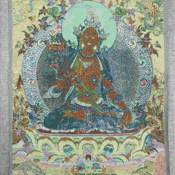 24” Tibetan silk embroidered White Tara Mural - Picture 3 of 8